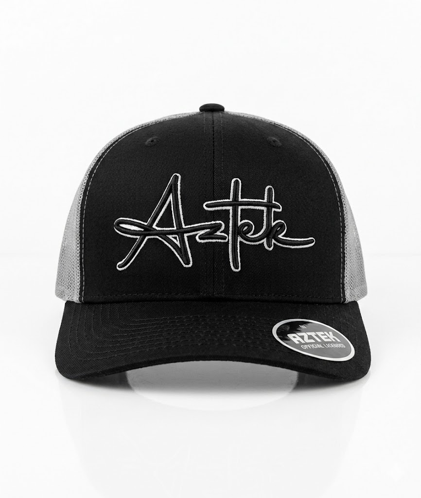 Script Trucker Cap Black/Grey