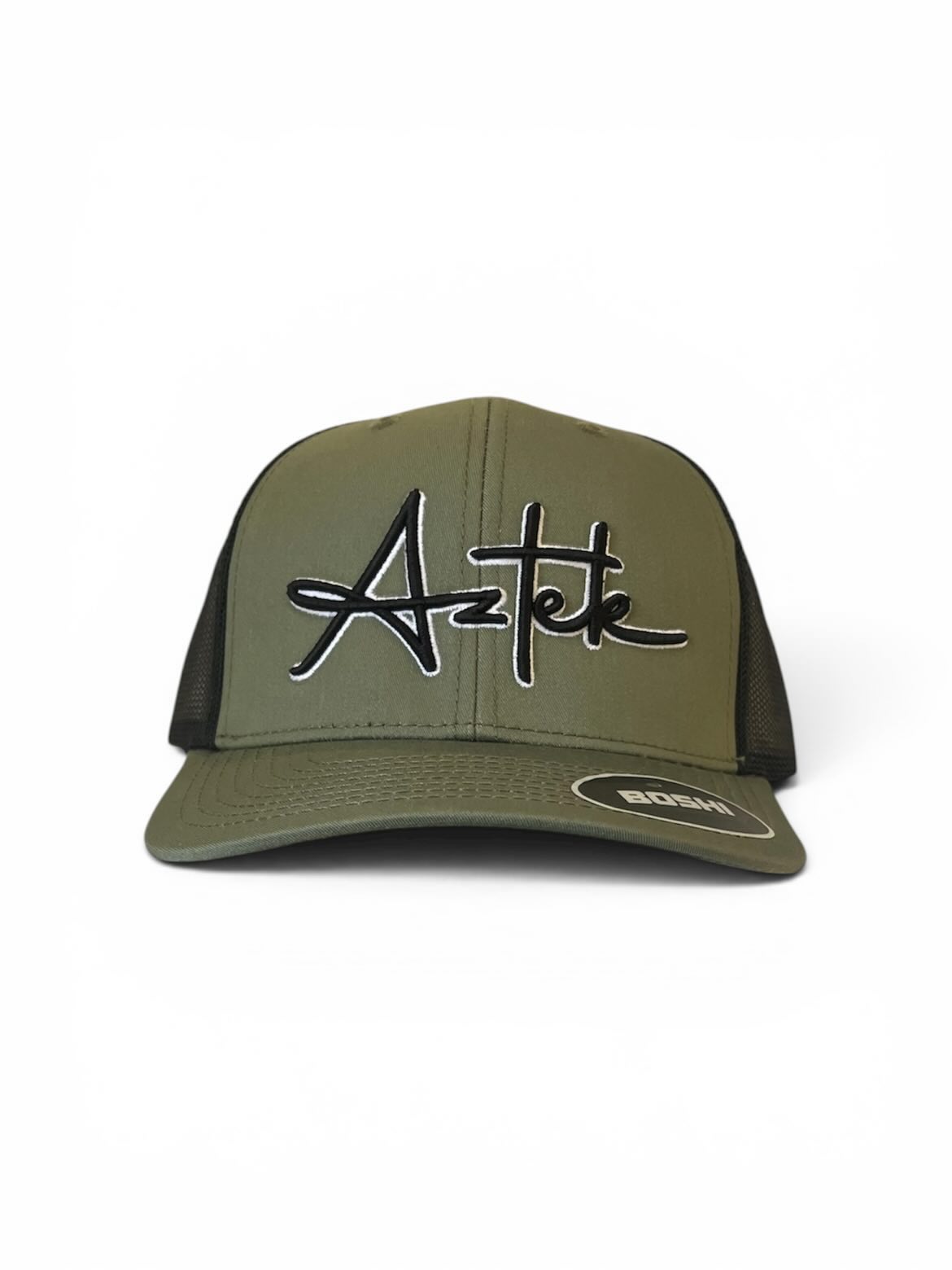 Script Trucker Cap Khaki Green